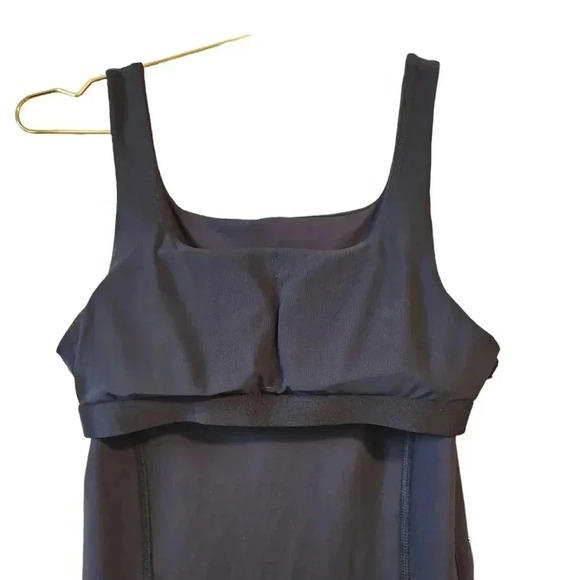 NWT Mono B Black Venice Square Neck Body Con Midi Athleisure Dress Large - Picture 11 of 15